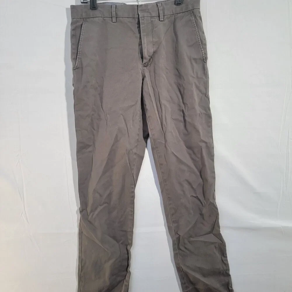 J. Crew Bowery 100% Cotton Men's Gray Chinos Slack Pants 31W x 32L